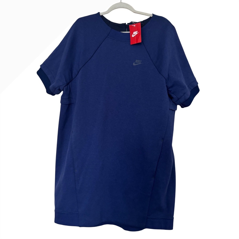 Nike Purple/Blue Athleisure‎ Tech Fleece Kneed Length Sweatshirt Dress XL, NWT